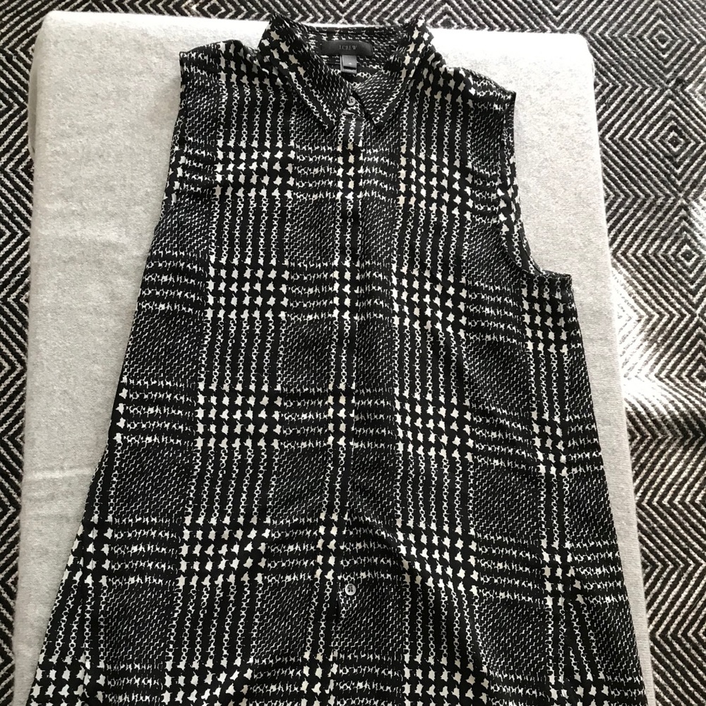 J. Crew printed silk blend sleeveless blouse
